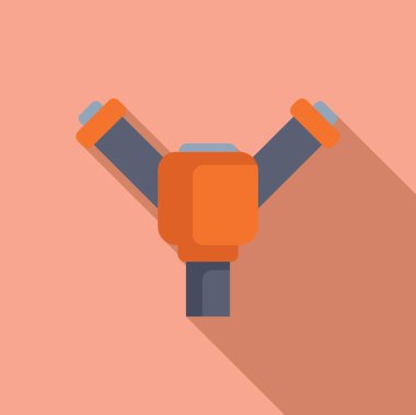 Minimalist düz dizayn tarzında modern ukala, yumuşak pembe bir arka planda izole edilmiş.