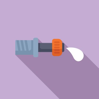 Basit mor arkaplanı olan bir el fenerinin şık düz tasarım simgesi