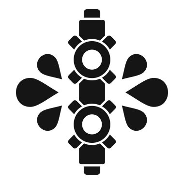 Siyah beyaz, simetrik ve minimalist kış illüstrasyonunda soyut geometrik kar tanesi vektör ikonu mevsimsel dekorasyon ve noel tatili grafik tasarımı için mükemmel.