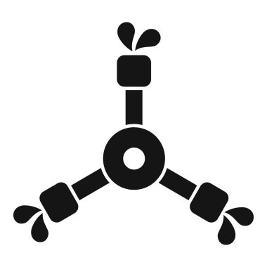 Siyah ve beyaz renkli, minimalist bir su püskürtme ikonunun vektör çizimi