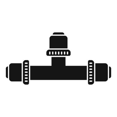 Çeşitli endüstriyel tasarımlar için uygun kapakçıklı siyah bir borunun basit bir çizimi