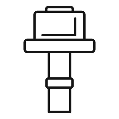 Minimalist siyah beyaz çizgili çekiç sanatı, diy ya da inşaat temaları için mükemmel.