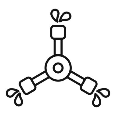 Tarım grafiklerinde kolay kullanım için tasarlanmış bir damlama sulama sisteminin vektör simgesi çizimi