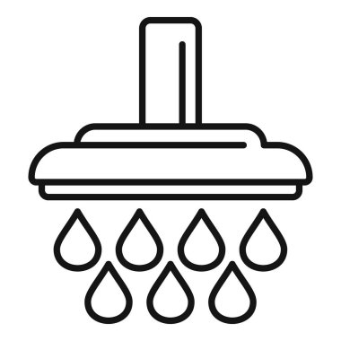 Su damlacıkları ile stilize edilmiş bir sanat duş başlığının vektör çizimi, ağ ve mobil arayüzler için idealdir