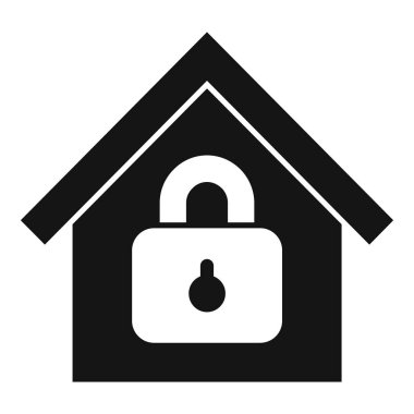 Güvenlik, koruma ve mahremiyeti temsil eden minimalist bir tasarıma sahip güvenli bir ev ikonu tasviri