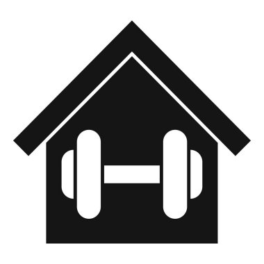 Halterli bir evin siyah silueti ev jimnastik konseptini sembolize ediyor.