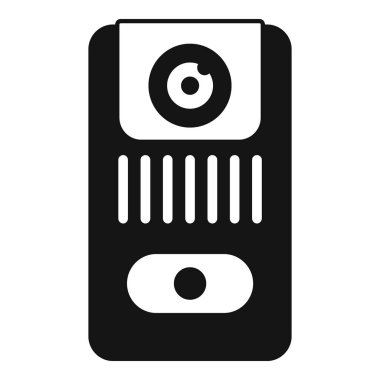 Vector illustration of a stylized intercom system in a sleek black and white design clipart