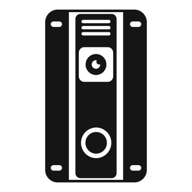 Web ve yazdırma için uygun, basit, siyah ve beyaz masaüstü bilgisayar durum simgesinin vektör çizimi