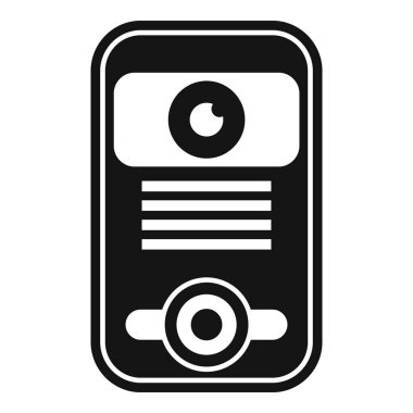 Siyah ve beyaz vektör illüstrasyonu bir retro müzik çalar veya taşınabilir ses aygıtını temsil eder