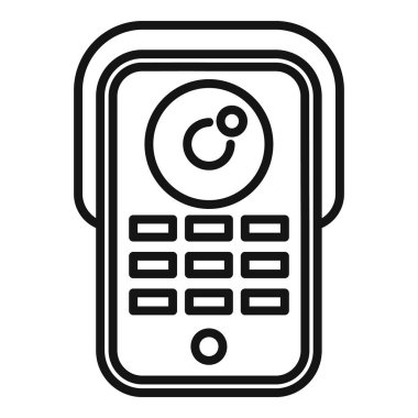 Eski bir cep telefonu simgesinin siyah beyaz çizgisi