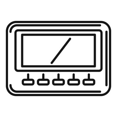 Simgeler veya öğretici materyaller için uygun geleneksel soba kapaklı basit bir çizgi çizimi