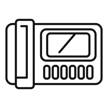 Klasik bir retro radyonun siyah beyaz çizgisi çizimi