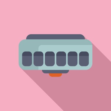 Pembe arka planda minimalist düz dizaynlı bisiklet gidonu tutamağının basit vektör çizimi