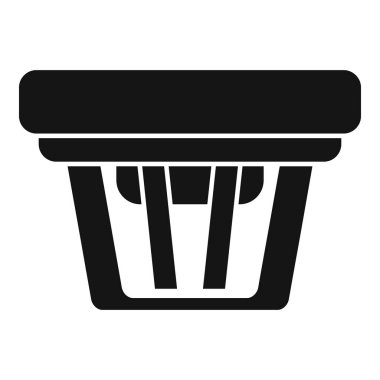 Bir alışveriş sepetinin basit bir siyah beyaz vektör simgesi