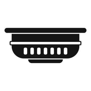 Çeşitli tasarım kullanımları için bir mutfak süzgeci simgesinin silueti