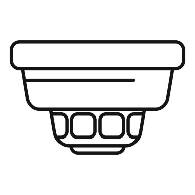 Simgeler veya boyama kitaplarına uygun boş bir saksının basit siyah beyaz çizimi