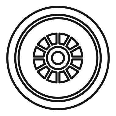 Radyal konuşma dizaynlı dairesel bir sembolün vektör illüstrasyonu