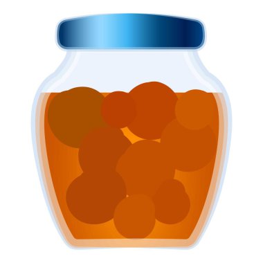 Mavi kapaklı, yiyecek ve içecek temaları için mükemmel bal kavanozunun vektör grafiği