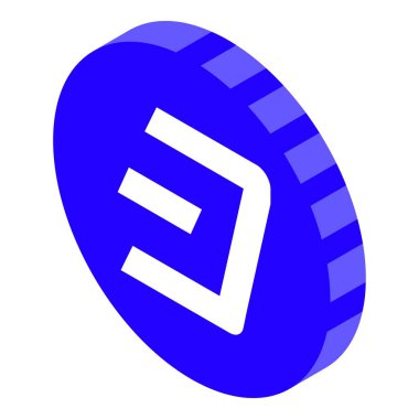 Dijital kripto para birimini temsil eden mavi bir tire madeni paranın canlı 3D çizimi