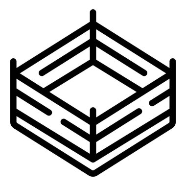 Siyah ve beyaz vektör tasarımında Geometrik altıgen çizgi sanat simgesi, soyut minimalist 3d basitlik grafikselleme