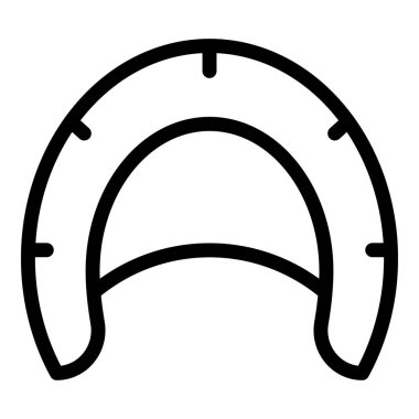 Bir at nalının basit çizimi, simgeler, logolar ve tasarım elemanları için mükemmeldir.