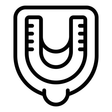 Koyu çizgili bir sanat tarzında, kullanıma açık basit bir mıknatıs simgesinin dijital illüstrasyonu