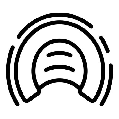 Beyaz arkaplandaki spotify simgesinin basit çizgi çizimi