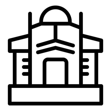 Adliyenin siyah çizgi simgesi, hukuki ve hukuki kavramları temsil ediyor.