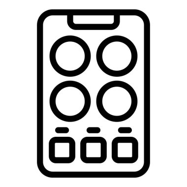 Cep telefonu teknolojisi kavramı için modern, gösterişli ve çağdaş tasarıma sahip akıllı telefon kamerası simgesi ana hatları