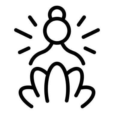 Yaratıcı vektör simgesi, dağ zirveleri üzerinde siyah beyaz gündoğumunu tasvir ediyor