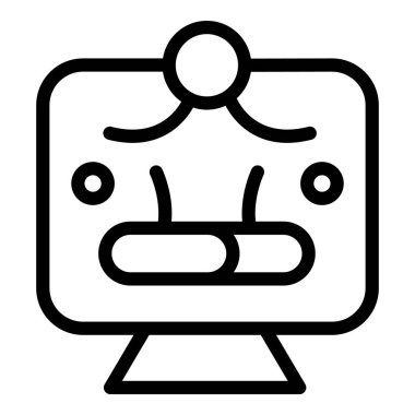 Simgeler ve logolar için uygun siyah ve beyaz renkli bir sanatçının basit bir çizgisi.