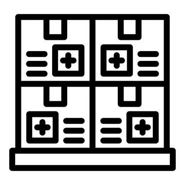 Çeşitli sağlık sembolleri gösteren bir ekranın siyah beyaz çizimi