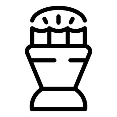 Klasik bir limonata standının siyah beyaz simgesi. İş kavramları için mükemmel.