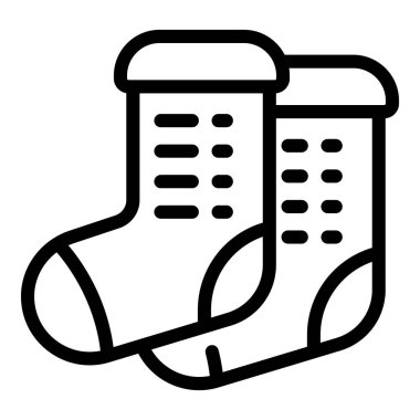 Siyah ve beyaz çizgili bir çift çorap, simge kullanımı veya tekstil tasarımı için mükemmel