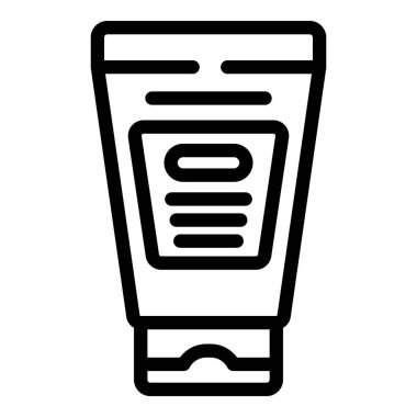 Cilt veya kozmetik tüpü tasvir eden doğrusal bir simgenin vektör çizimi