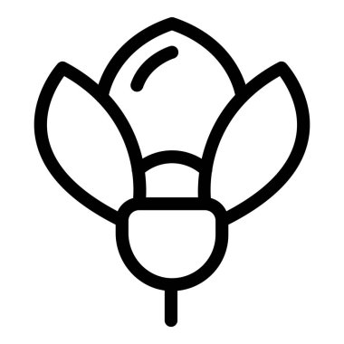 Minimalist line art of a crocus flower icon on a white background clipart