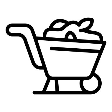Bir alışveriş arabasının basitleştirilmiş çizgi sanat simgesi, kış temaları için uygun hediyeler.