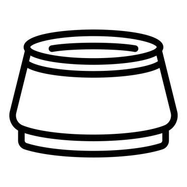 Basit bir tencerenin çizgi çizimi, simgeler veya minimalist tasarımlar için idealdir