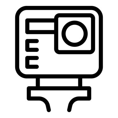 Arayüz tasarımlı bir bilgisayar monitörünü temsil eden basit siyah beyaz simge