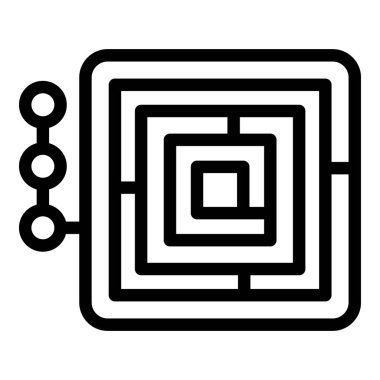 Kare labirentin başlangıç noktası olan basit satır sanatı, sorun çözme temaları için uygundur