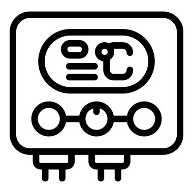 Siyah beyaz bir elektrik metre simgesinin basit çizgi tasarımı