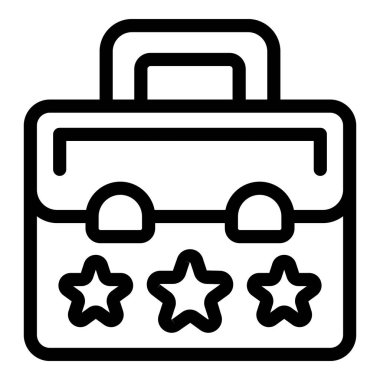 Üç yıldızlı bir evrak çantasının vektör simgesi
