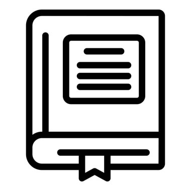 Açık bir kitap simgesinin satır çizimi, eğitim ve edebi temalar için mükemmel