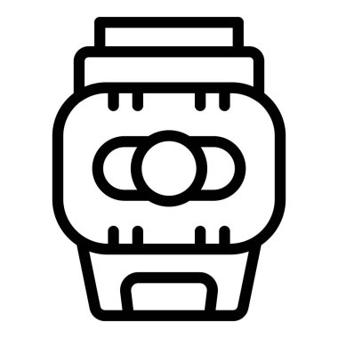 Fotoğraf temalı tasarımlar için mükemmel bir kamera merceğinin siyah beyaz vektörü