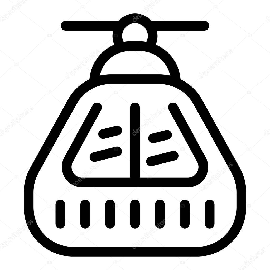 Simplified line art icon representing a cable car for use in signage and digital applications