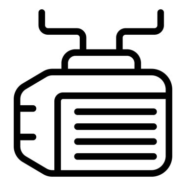 Siyah beyaz bir masaüstü yazıcısını temsil eden basit, cesur bir simge