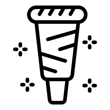 Kutlama ve eğlence tasvir eden siyah beyaz çizgili bir parti ikonu.