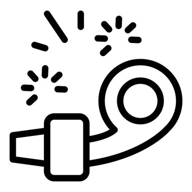 Genellikle spor veya acil durum sinyalleri için kullanılan ıslık simgesini temsil eden basit çizgi resim simgesi