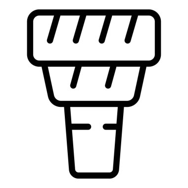 Siyah beyaz çizgili bir fener simgesinin basit ve cesur bir çizimi