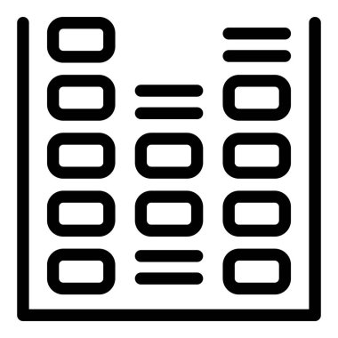 Kutular ve çizgiler ile siyah beyaz olarak basit, cesur kontrol listesi simgesi